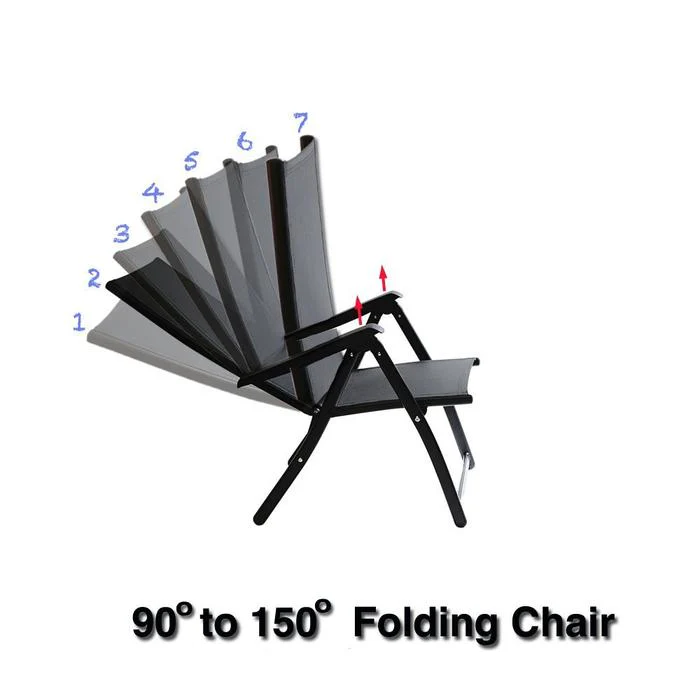Heavy Duty Adjustable Reclining Folding Chair Outdoor Indoor Garden Pool Steel Camping Deck Backyard Chairs (12) - Image 5