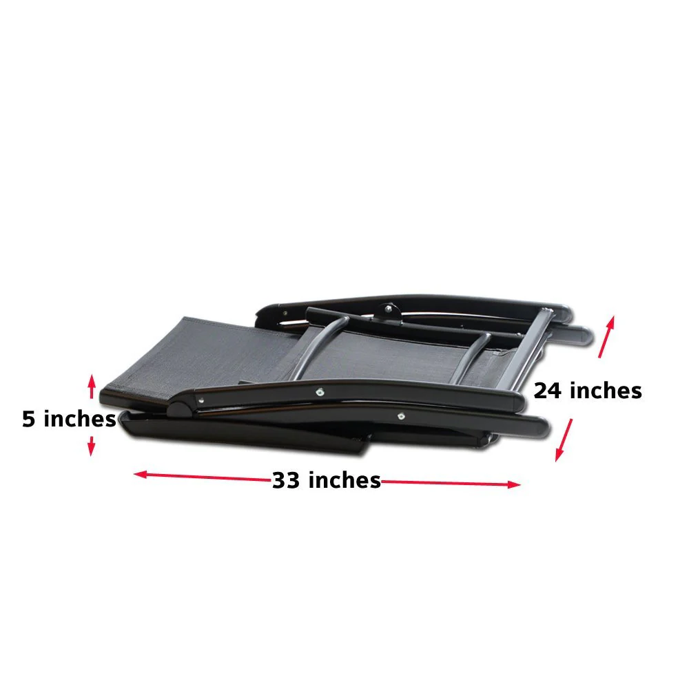 Heavy Duty Durable Adjustable Reclining Folding Chair Outdoor Indoor Garden Pool - Image 3