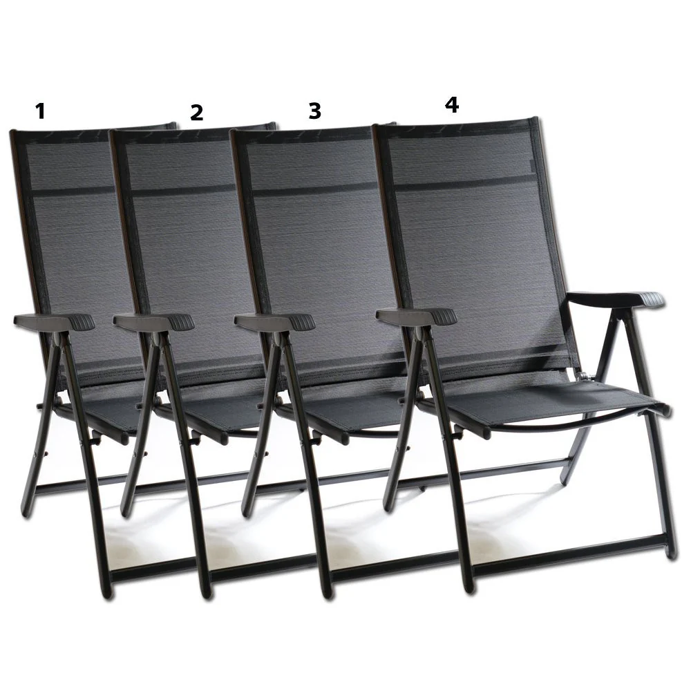 Heavy Duty Durable Adjustable Reclining Folding Chair Outdoor Indoor Garden Pool - Image 6