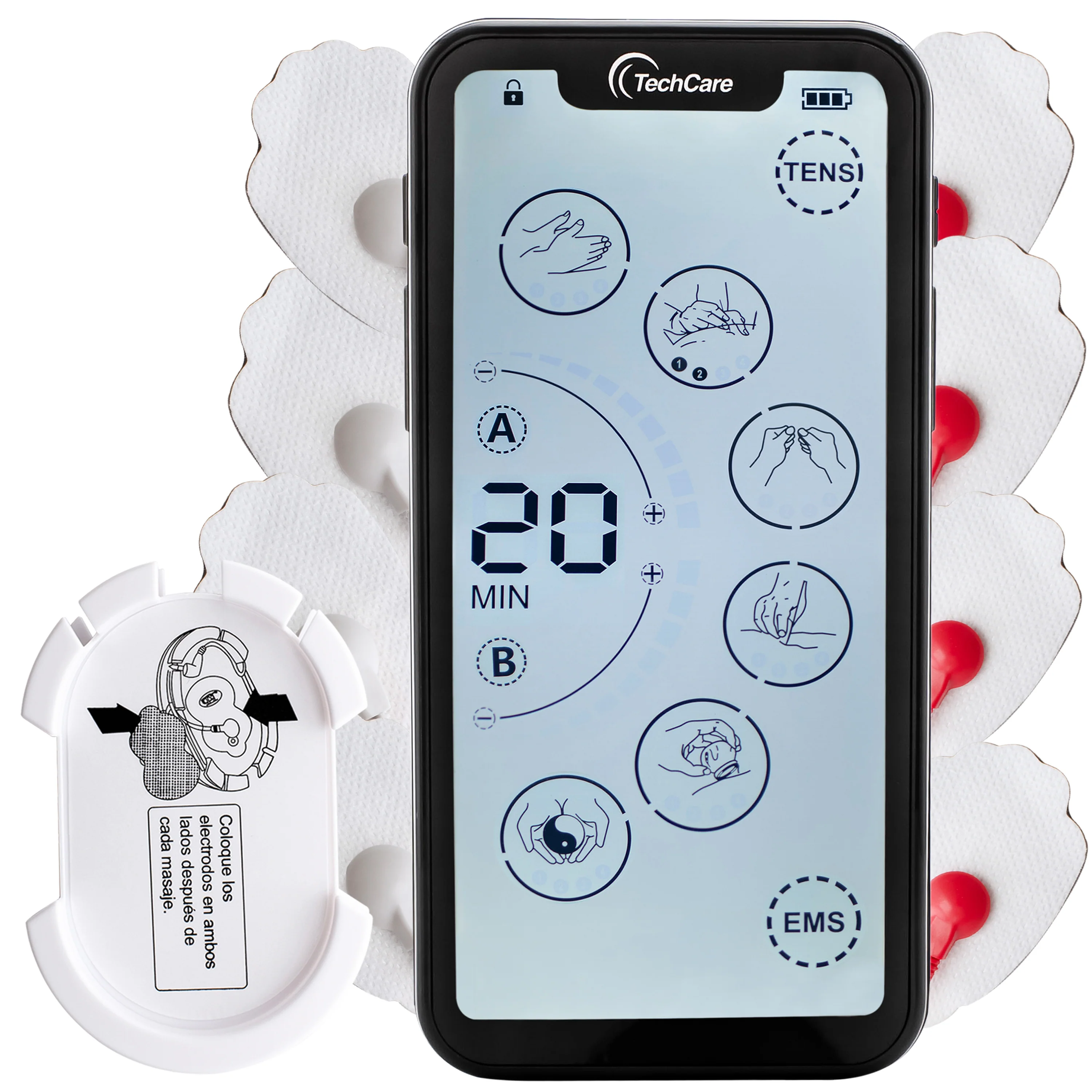 TechCare Touch X TENS Unit – Muscle Stimulator for Pain Relief, EMS Device for Back, Neck, Sciatica & Arthritis, Rechargeable Electric Pulse Massager with 24 Modes - Image 4