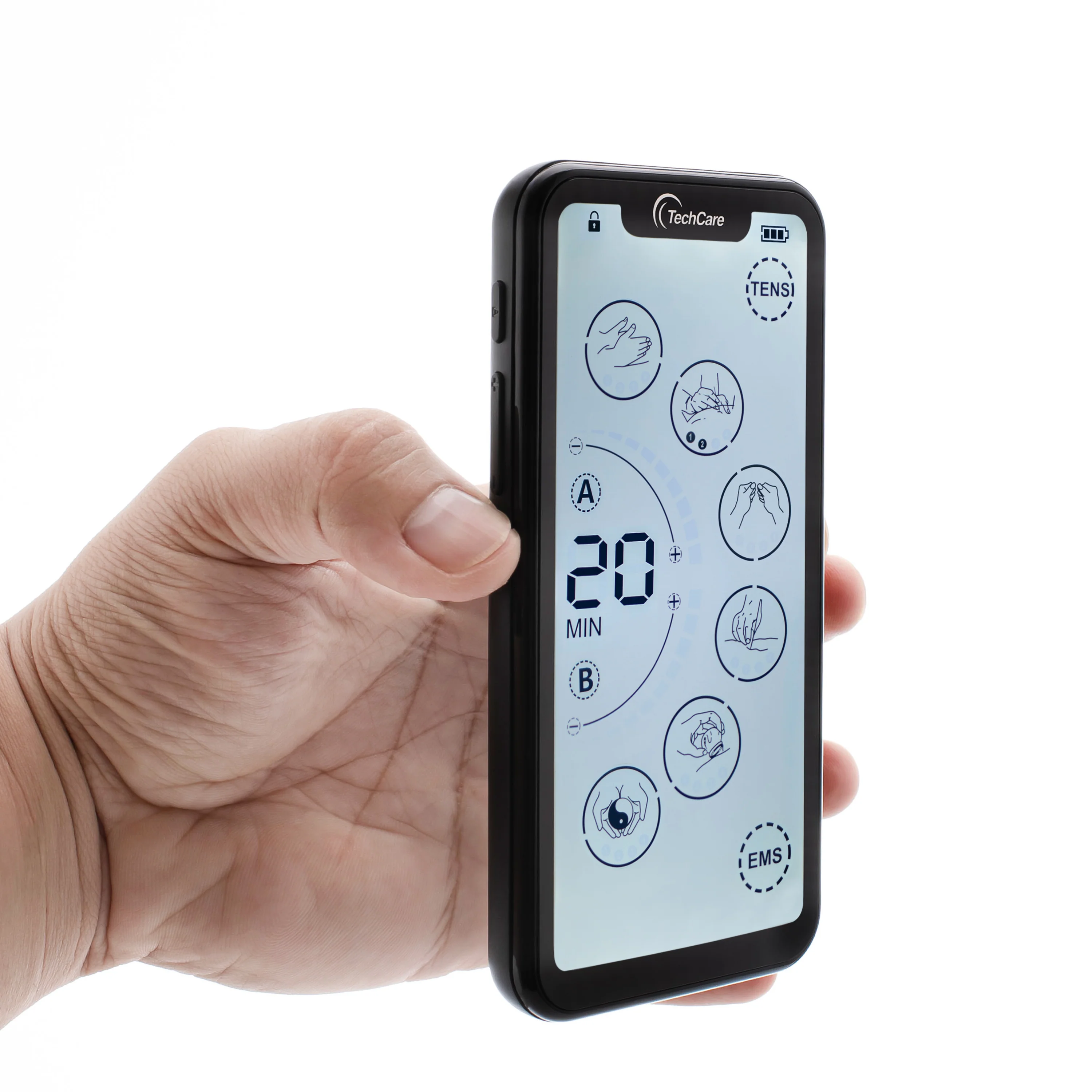 TechCare Touch X TENS Unit – Muscle Stimulator for Pain Relief, EMS Device for Back, Neck, Sciatica & Arthritis, Rechargeable Electric Pulse Massager with 24 Modes - Image 7